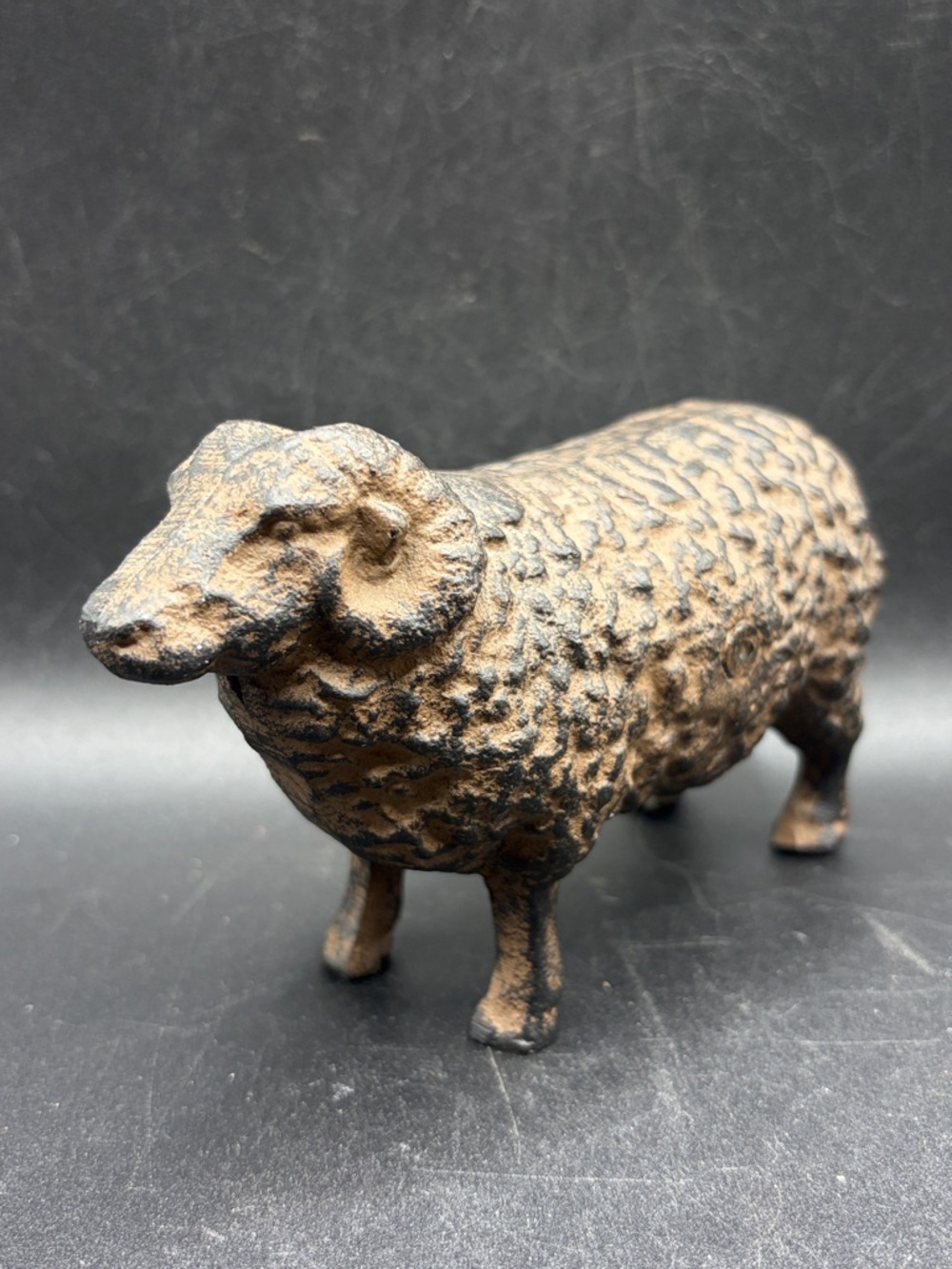 Metal Sheep Figure Farmhouse Country Cottage Decor Figurine Figural Collectible